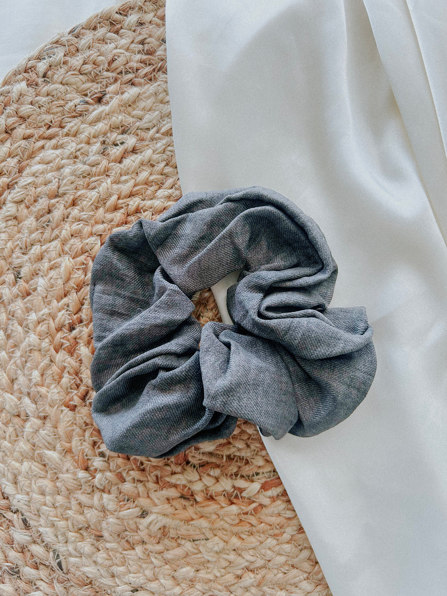 Gray Oversized Scrunchie