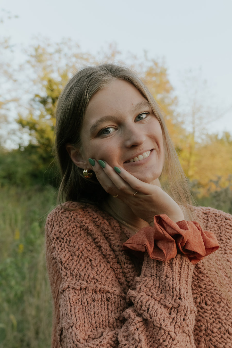 Orange Oversized Scrunchie