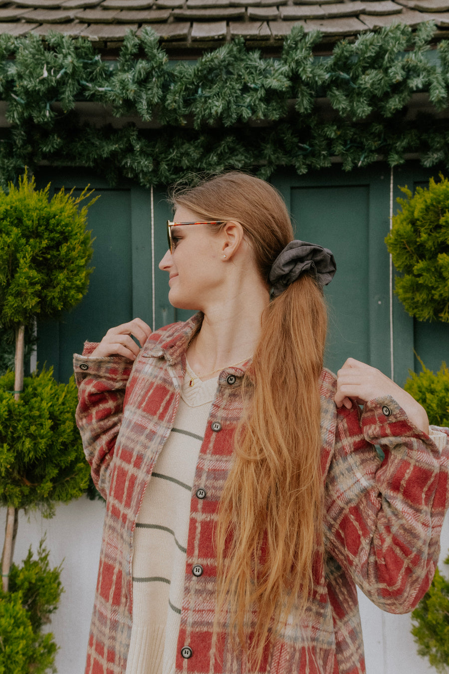 Gray Oversized Scrunchie