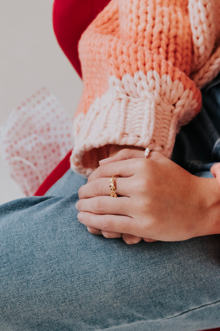 Pearl Linear Half Ring