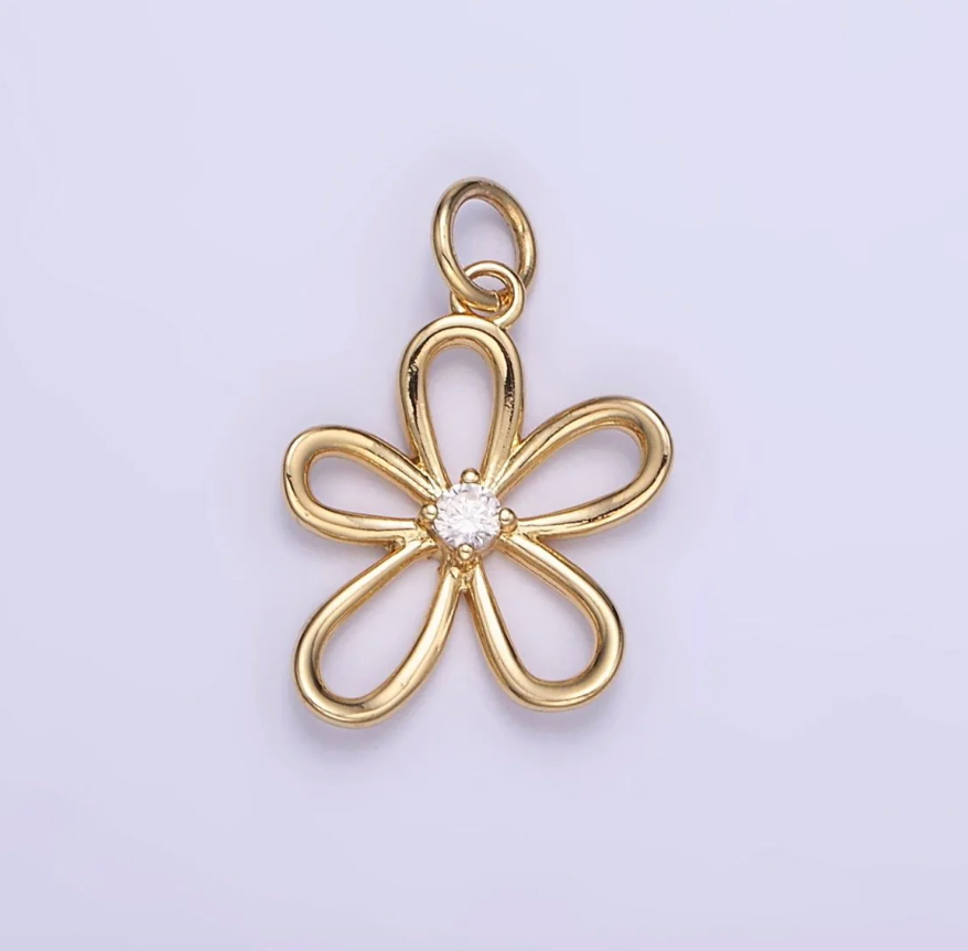 Outline flower charm