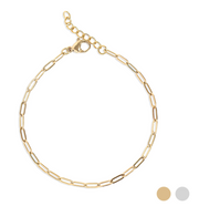 Charm Necklace - 18K PVD Stainless Steel Paperclip Chain
