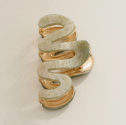 Olive Wavy Matte Claw Clip
