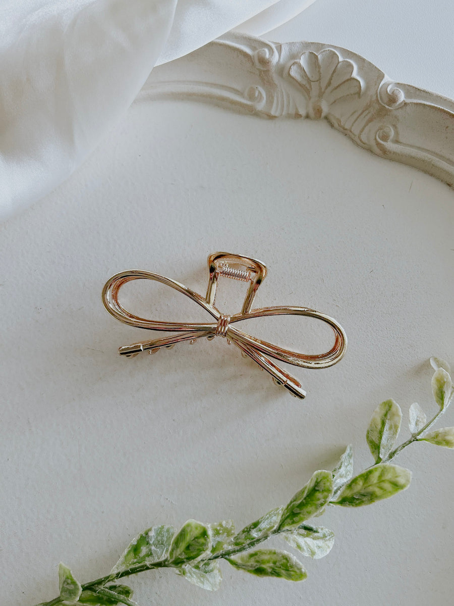 Gold Bow Jumbo Claw Clip