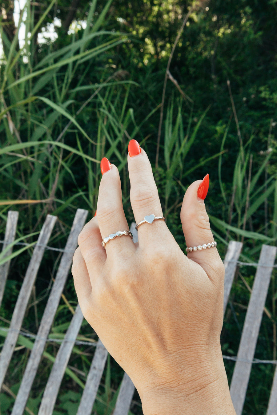 Silver dotted ring