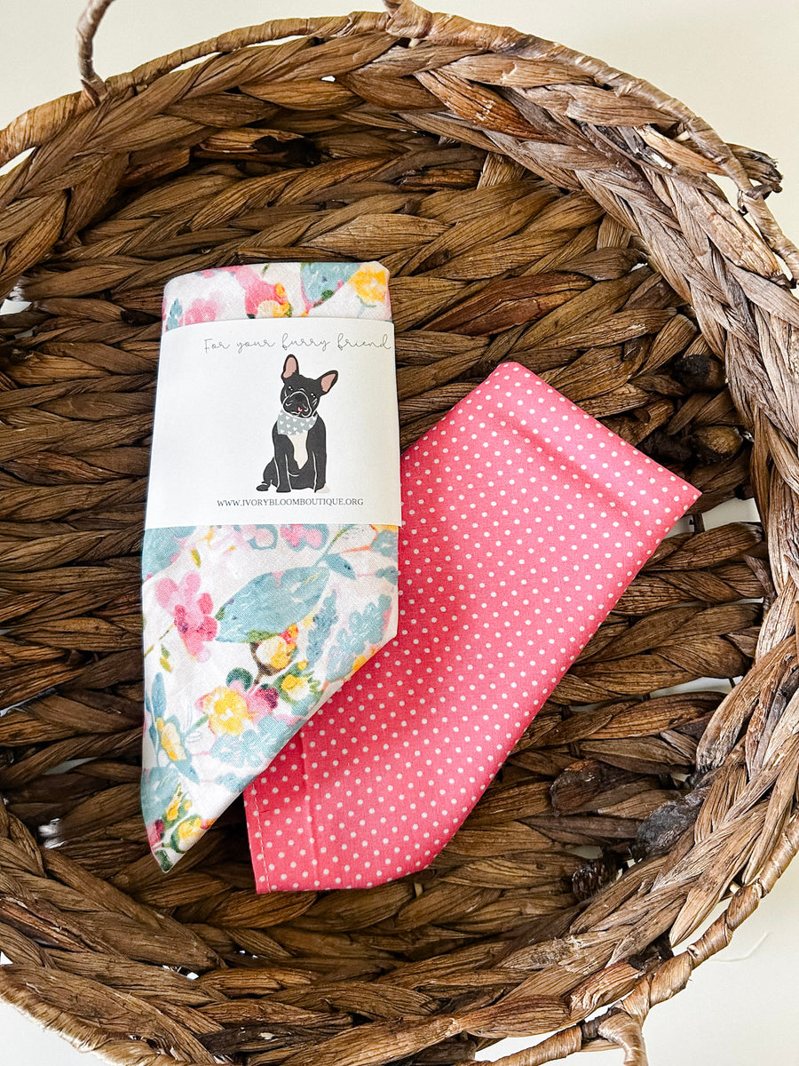 Pink Floral Dog Bandana