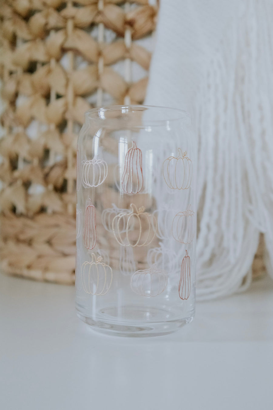 Pumpkin Glass Can 16 oz