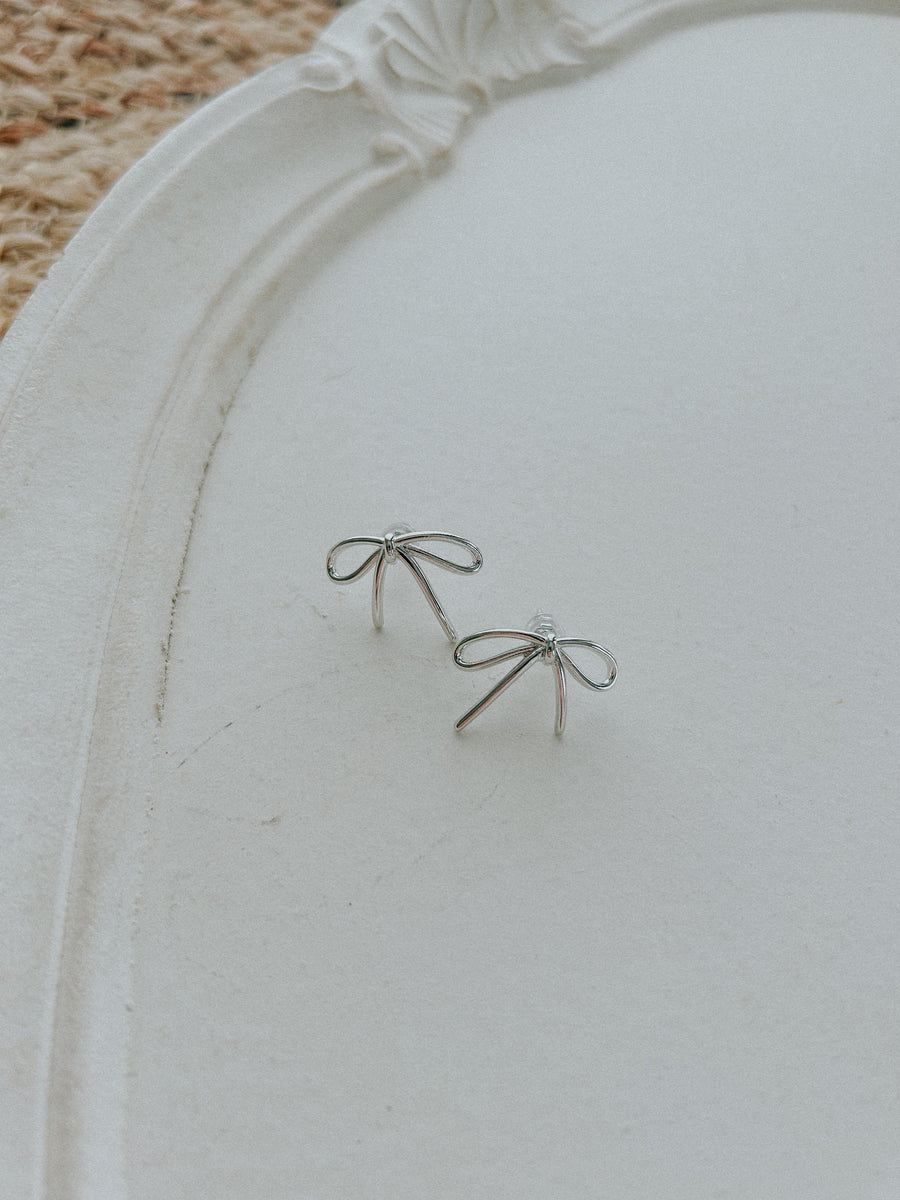 Bow Earring (Silver & Gold)