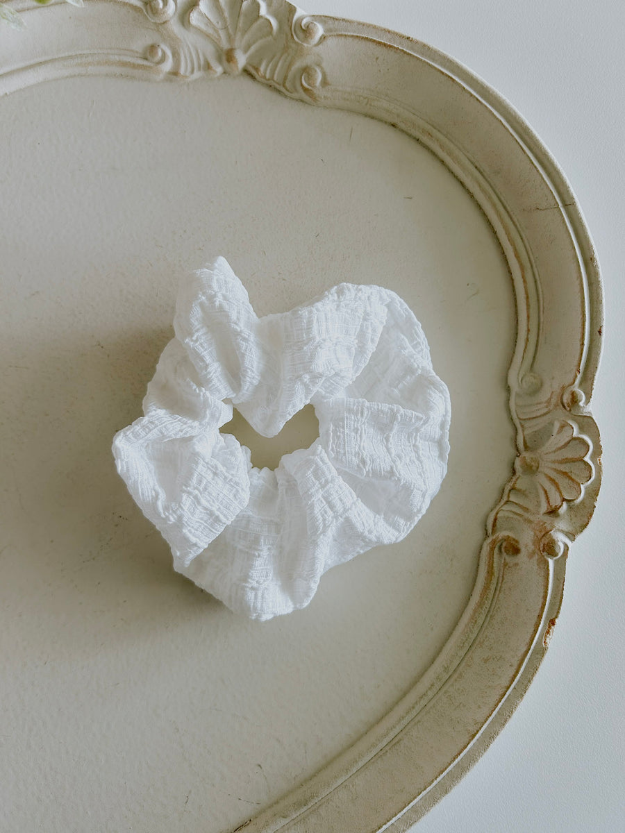 White Oversized Scrunchie
